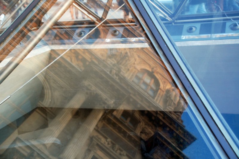 ...reflected in the pyramid...