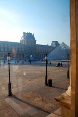 through the window at the louvre.