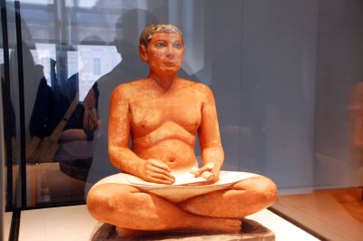 seated scribe from ancient egypt.