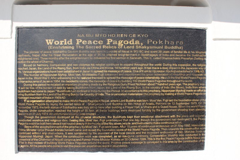 Peace Pagoda 8 - Cornerstone Placque