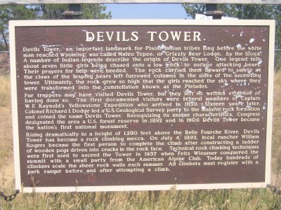 Devil's Tower 1 - Entrance Sign