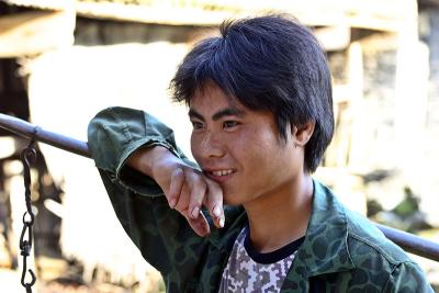 Young agriculturist. He was very kind and showed us a shortcut back to the road.