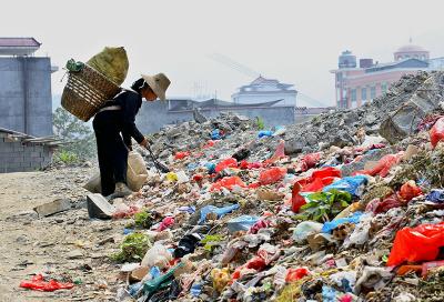 Finding recyclables.