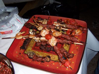 Shrimp on the barbie, and bangers