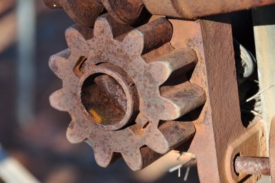 Old windmill mechanism at Two Wells, Old Ghan Line