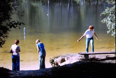 Exploring lake near Gray Eagle
