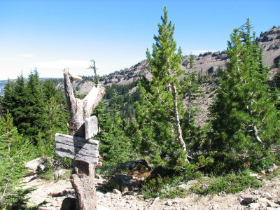 Trail junction sign