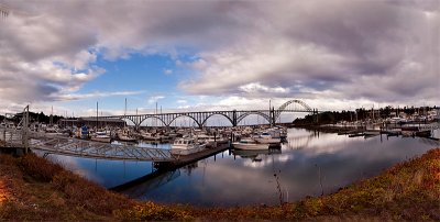 Panorama of the Yaquina Bay Bridge, Newport, Oregon