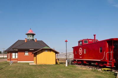 The Rockland Train Depot and displayed caboose