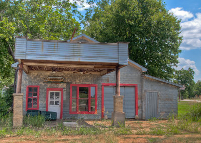 Is this former gas station leaning or is my camera level off kilter? 