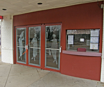 The Liberty box office and entrance. It is on the Smithsonian List of Great American Movie Theaters.