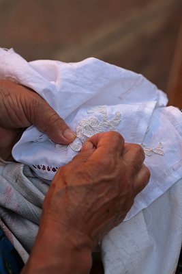 working laces (Burano is the island of laces art)