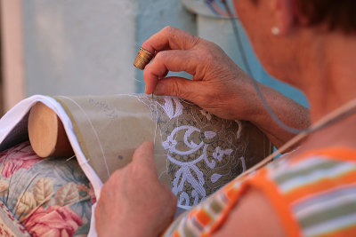 working laces (Burano is the island of laces art)