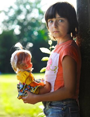 Alessia with her doll