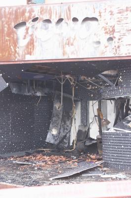 Ceiling over the Box Office that was Breached by the fire