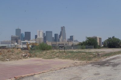 View towards Downtown Dallas from location where Bonnie's Mother lived