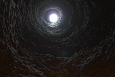Ventellation shaft from underground city in Cappedocia