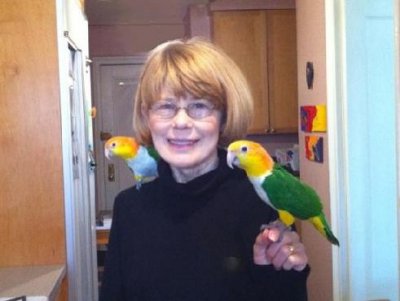 Me with White-bellied Caiques