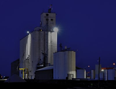 Hooker, OK grain elevator-night shot.