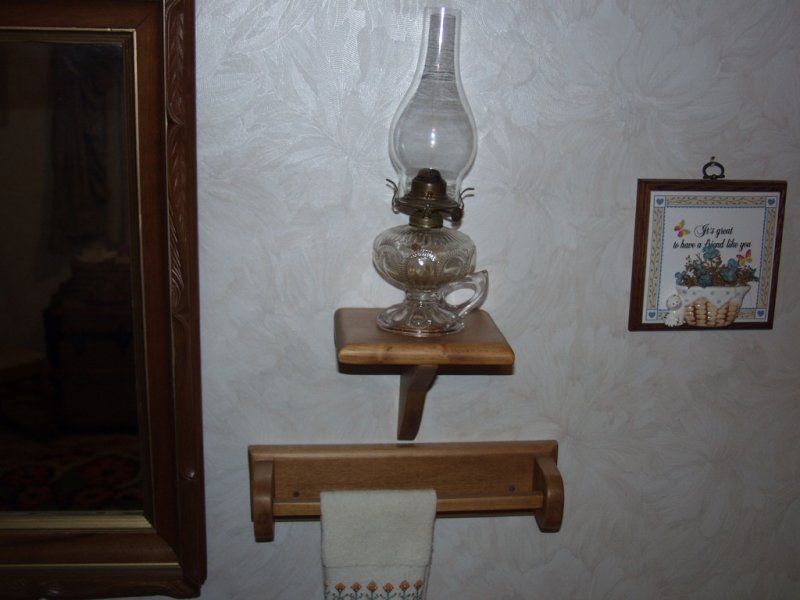 Kerosene lamp in the Trotter family bedroom