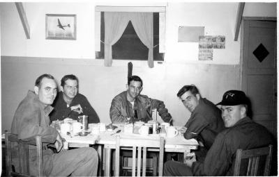 Left to right are:  Clint Goad, Louis Blake, Woodrow Fitzgerald (later KIA Vietnam) George Magin and Graden Russell