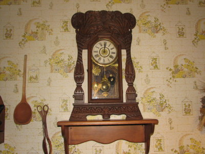 Antique clock in Fern's kitchen