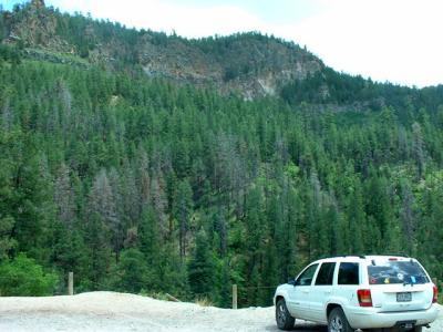 Spence Hot Springs parking lot