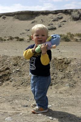 Tough guy Jed with his soft gloworm (4632)