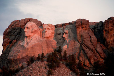 First Light on Mount Rushmore