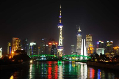 Vue sur Pudong  et le pont Waibaidu