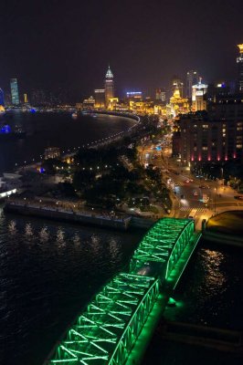 Vue sur le bund et le pont Waibaidu