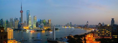 Panoramique sur le bund et Pudong