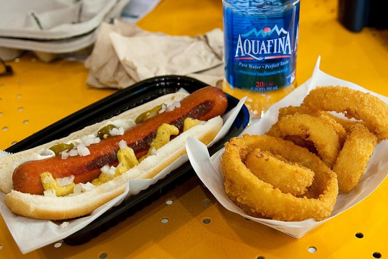Grill Dog and Onion Rings