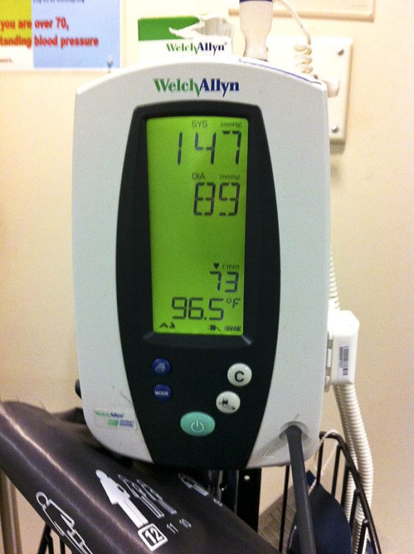 5/21/2012  My blood pressure at the doctors office