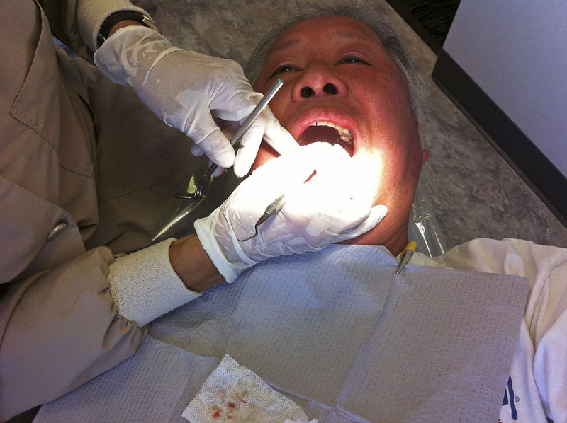 7/26/2012  Getting my teeth cleaned at the periodontist.