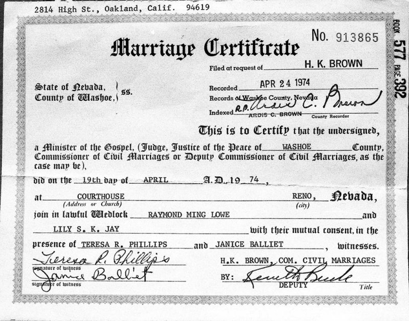 My father's second Marriage Certificate