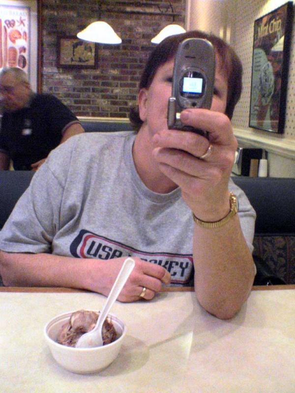 Gail is taking my picture with her phone