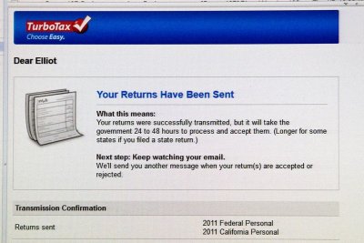 4/6/2012  Tax returns have been sent