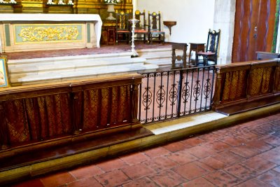 Altar rail at Mission San Carlos Borromeo del Rio Carmelo Roman Catholic Church_MG_2411.jpg