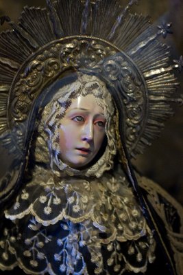 Statue of Mary at the foot of the Cross from Mission San Carlos Borromeo del Rio Carmelo Roman Catholic Church_8260.jpg