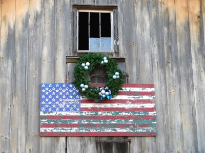 patriotic barn