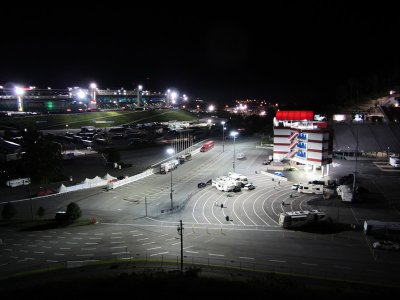 Night view of the track and the dragway from our perch.