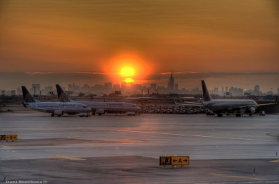 Sunrise at Newark Airport