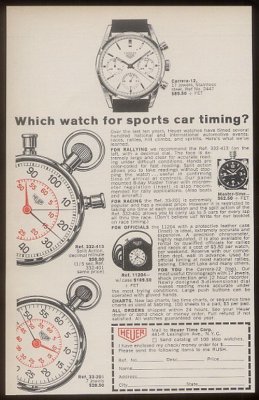 1965 Tag Heuer Carrera 12 stop watch &official timer ad