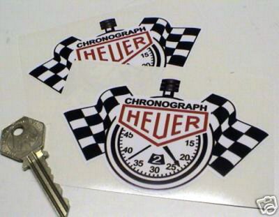 HEUER Chrono STOPWATCH style 4 in Racing Car stickerss