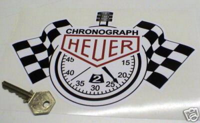 HEUER Chrono STOPWATCH style 8 in Racing Car stickers