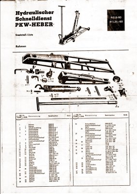 Steinbock Rangierwagenheber Ersatzteil bersicht - Page 1