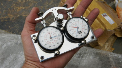 Heuer & Meylan 8-Hour Stopwatches with Single and Dual-Action Mounting Plate