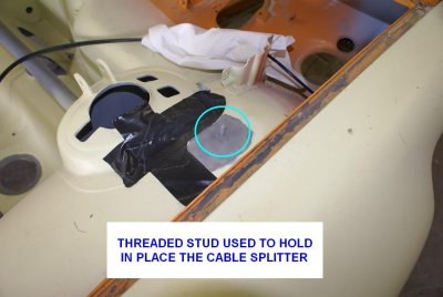 914-6 GT Mechanical Headlight Raisers - Cable Splitter Installation Photo Sequence - Photo 24