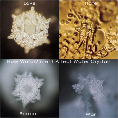 Dr. Emoto...Water Crystals and Words/Emotion/Intent (stock photo/no copyright)